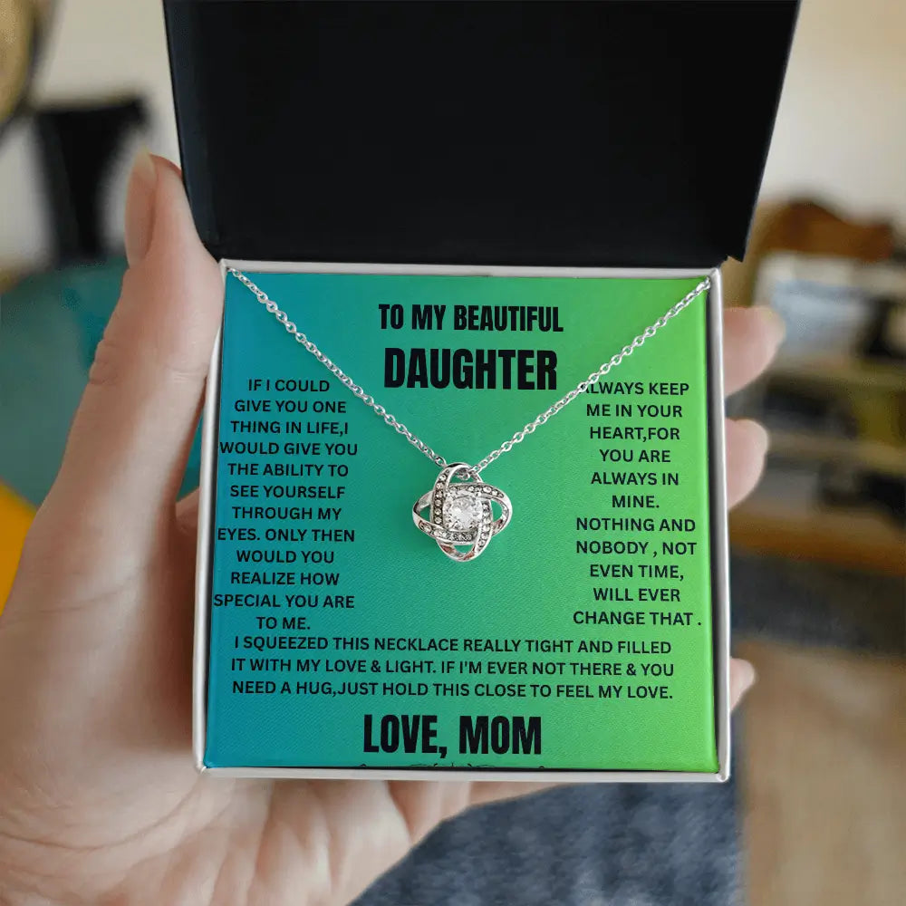 Love Knot Necklace To My Daughter (Yellow & White Gold Variants)