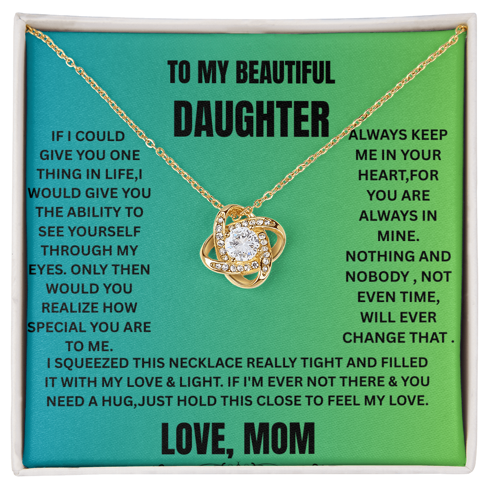 Love Knot Necklace To My Daughter (Yellow & White Gold Variants)
