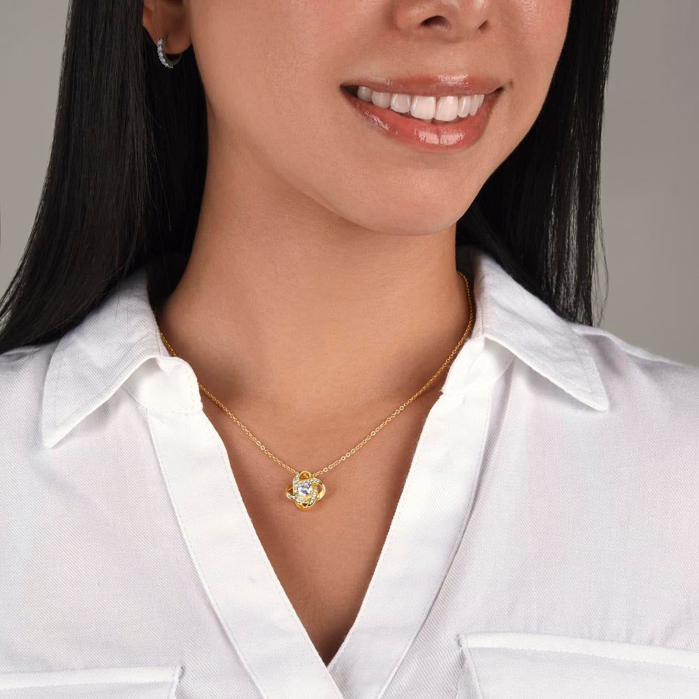 Love Knot Necklace To My Daughter (Yellow & White Gold Variants)