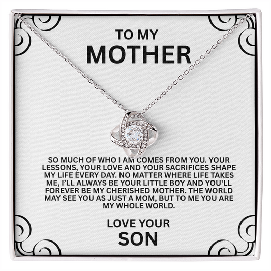 Love Knot Necklace to My Mother