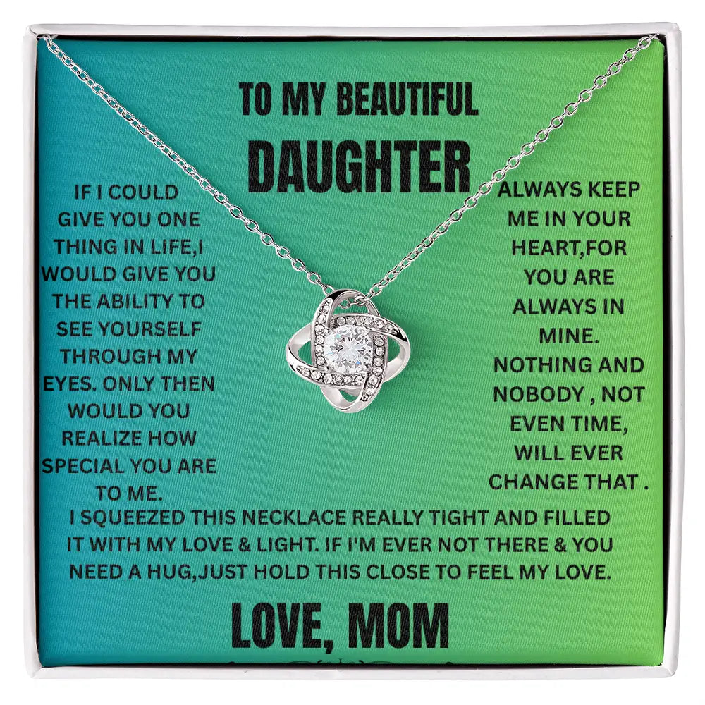 Love Knot Necklace To My Daughter (Yellow & White Gold Variants)