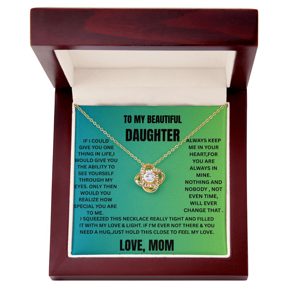 Love Knot Necklace To My Daughter (Yellow & White Gold Variants)