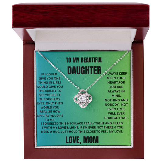 Love Knot Necklace To My Daughter (Yellow & White Gold Variants)