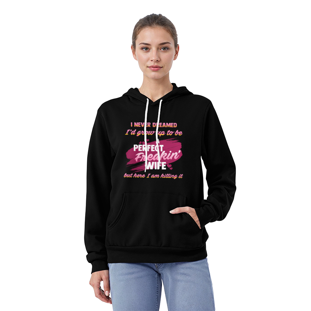 Cozy Everyday Super Wife Pullover Hoodie Front Print