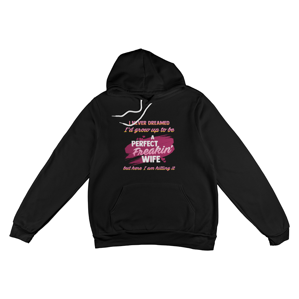 Cozy Everyday Super Wife Pullover Hoodie Front Print