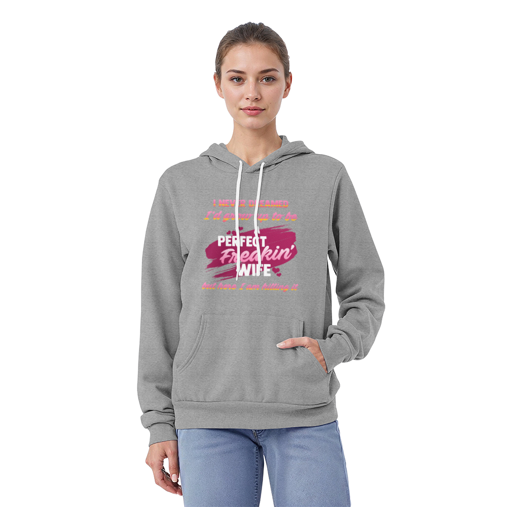 Cozy Everyday Super Wife Pullover Hoodie Front Print